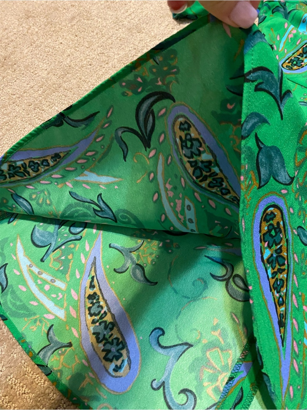 {Zara} Green Paisley Print Dress ~ Size Medium - Picture 11 of 16